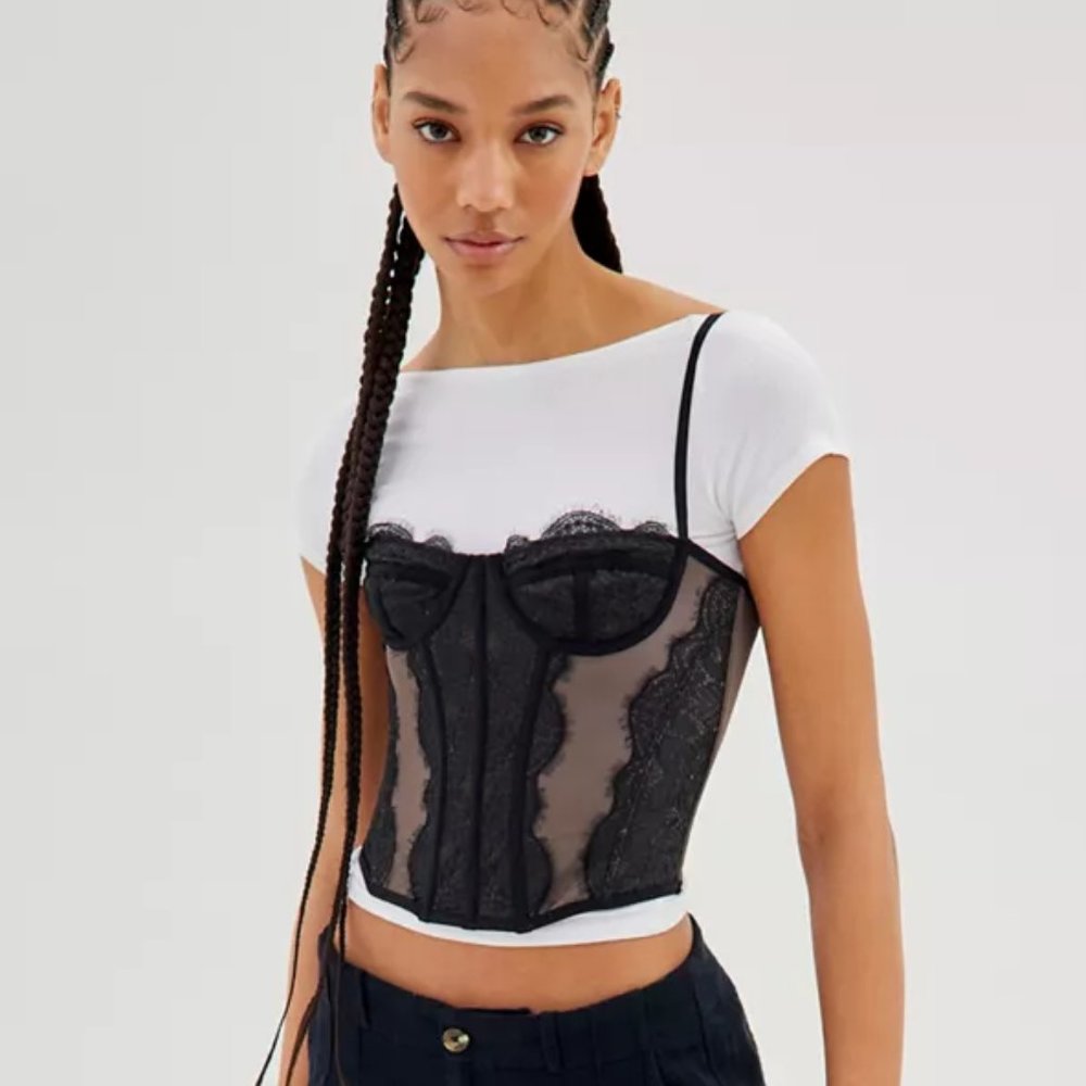 Out From Under Modern Love Corset in Black